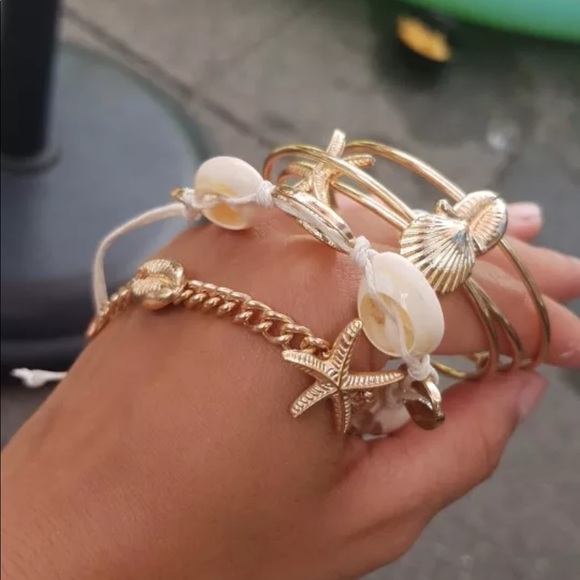 5pcs/Set OCEAN STYLE GOLD CHAIN BRACELETS - Picture 7 of 7